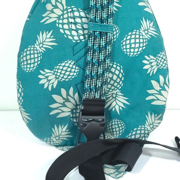 Kavu Rope Sling Bag Teal Pineapple print Crossbody Zipper Pockets boho Hippie - Picture 9 of 16